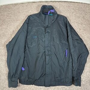 Vintage Columbia Whirlibird Jacket Mens Large Black Teal Purple SM5410 90s Korea